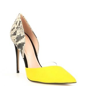ALDO snake skin with yellow heels